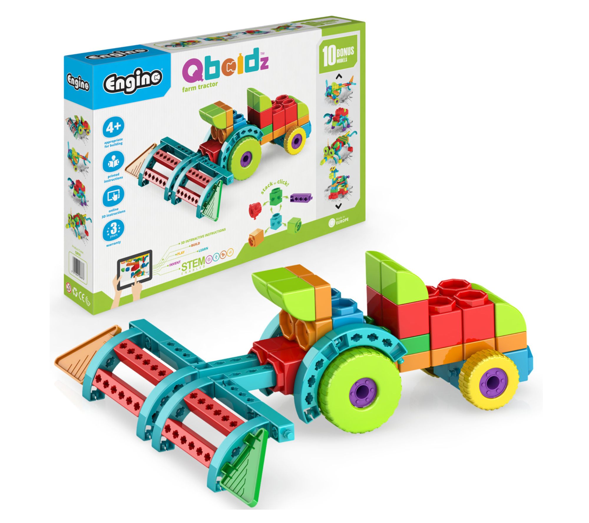 Engino Qboidz Farm Tractor Block Set 81 Pieces