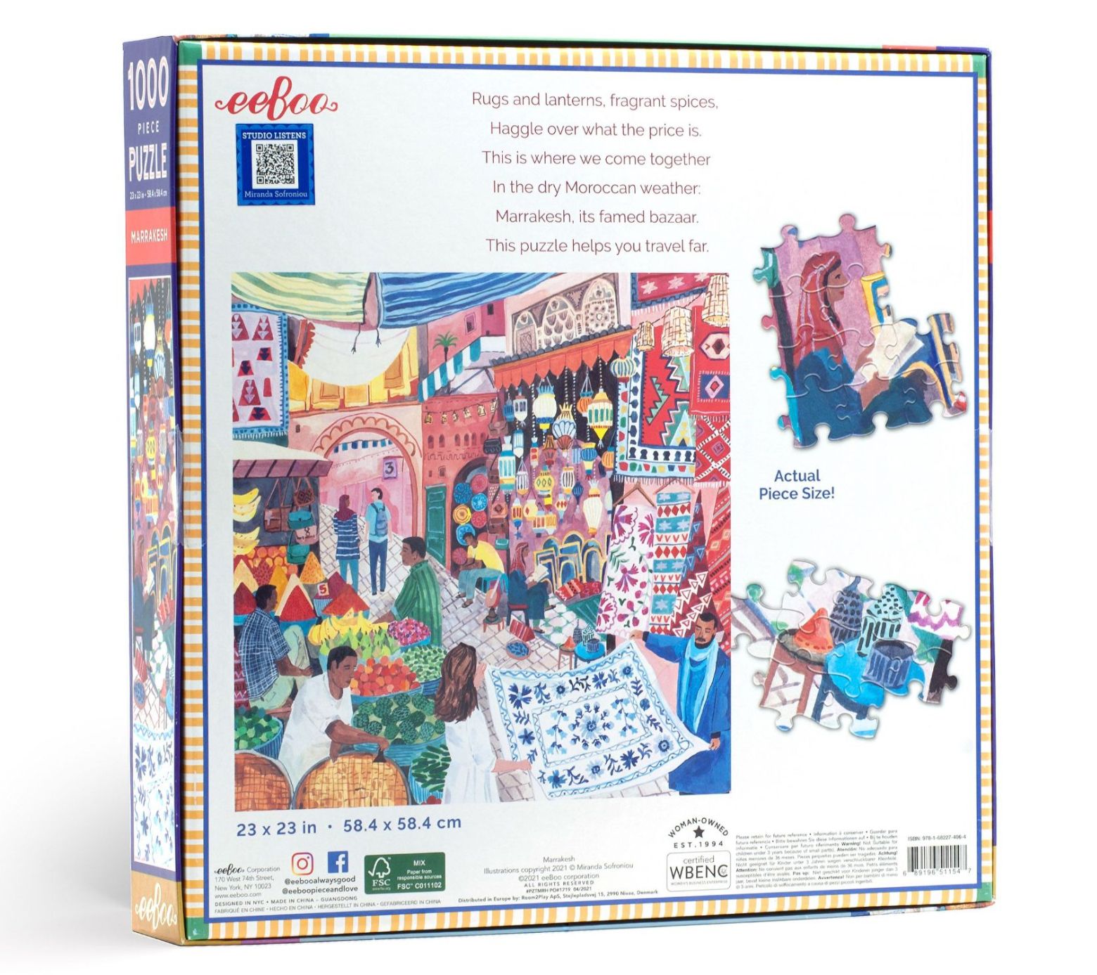 Eeboo 1000pce Puzzle - Marrakesh