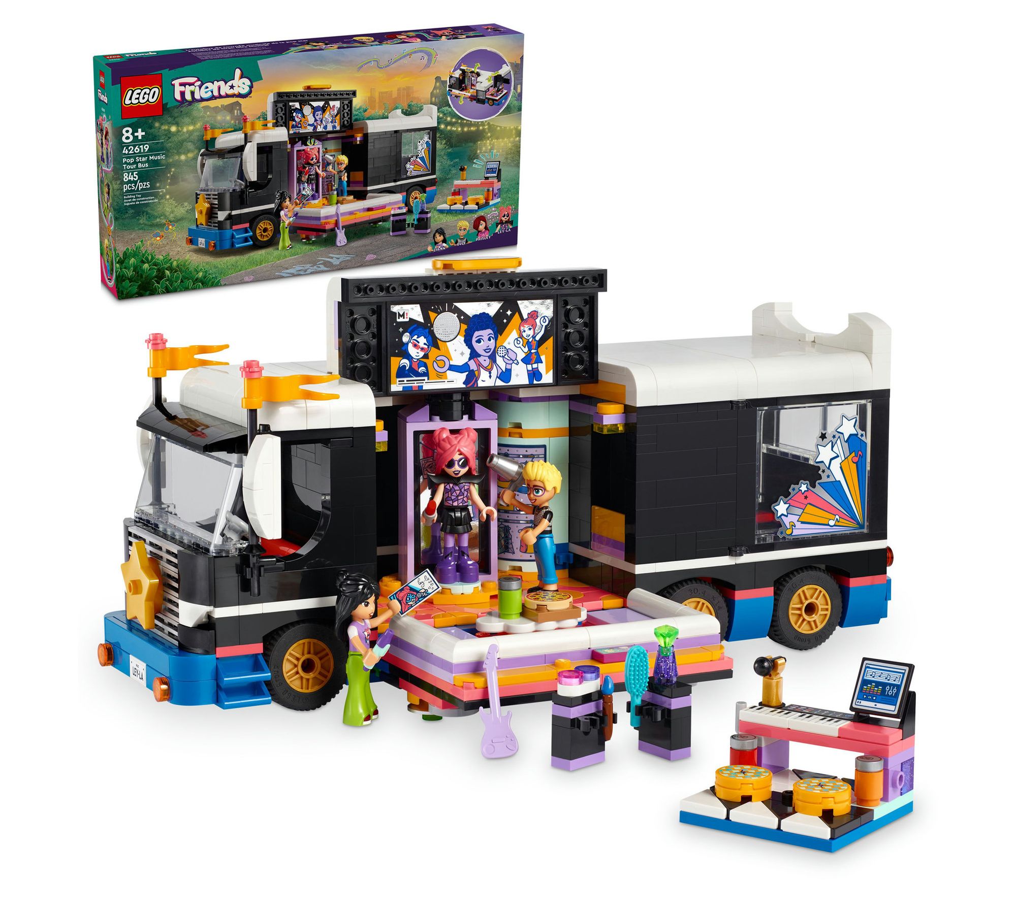 LEGO Friends Pop Star Music Tour Bus Toy 42619- 845 Pcs