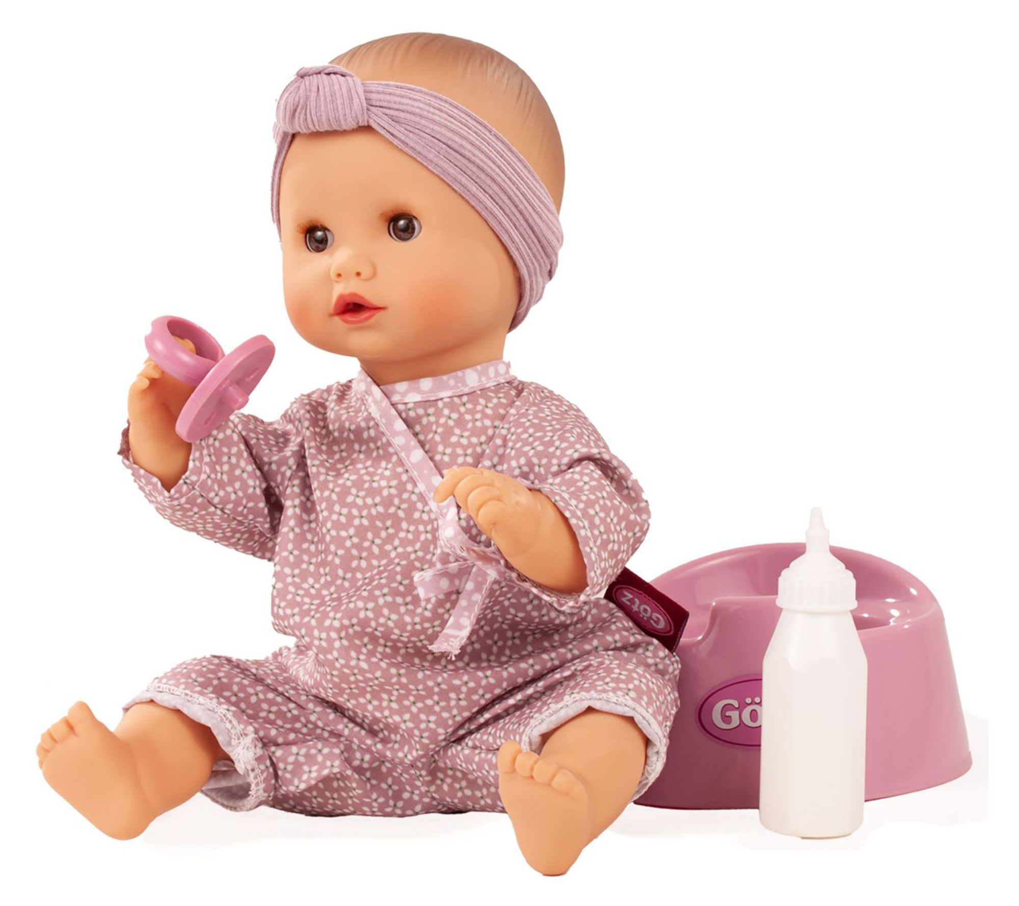 Gotz Sleepy Aquini Soft Mood 13" Drink & Wet Doll with Potty