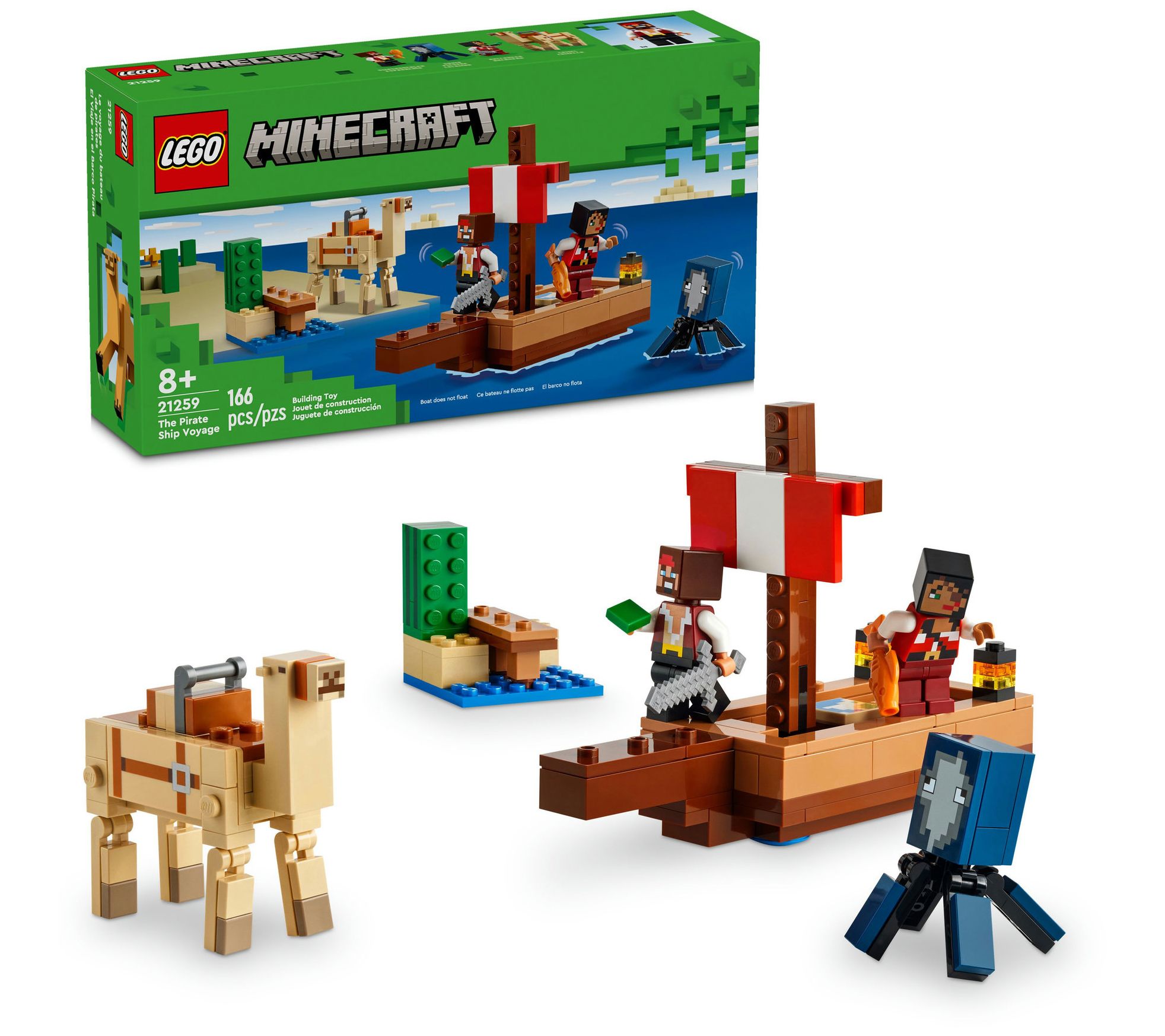 LEGO Minecraft The Pirate Ship Voyage Boat Playset