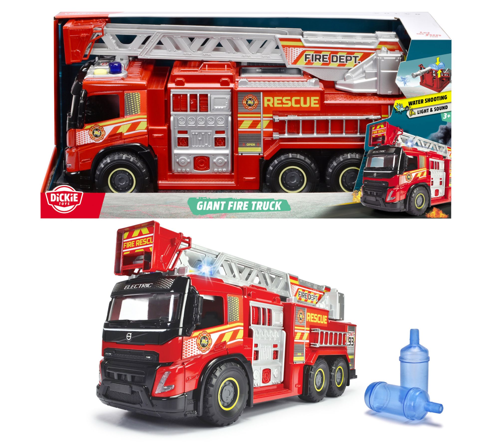 Dickie Toys: Giant Fire Truck - 22" Volvo FMX,Red