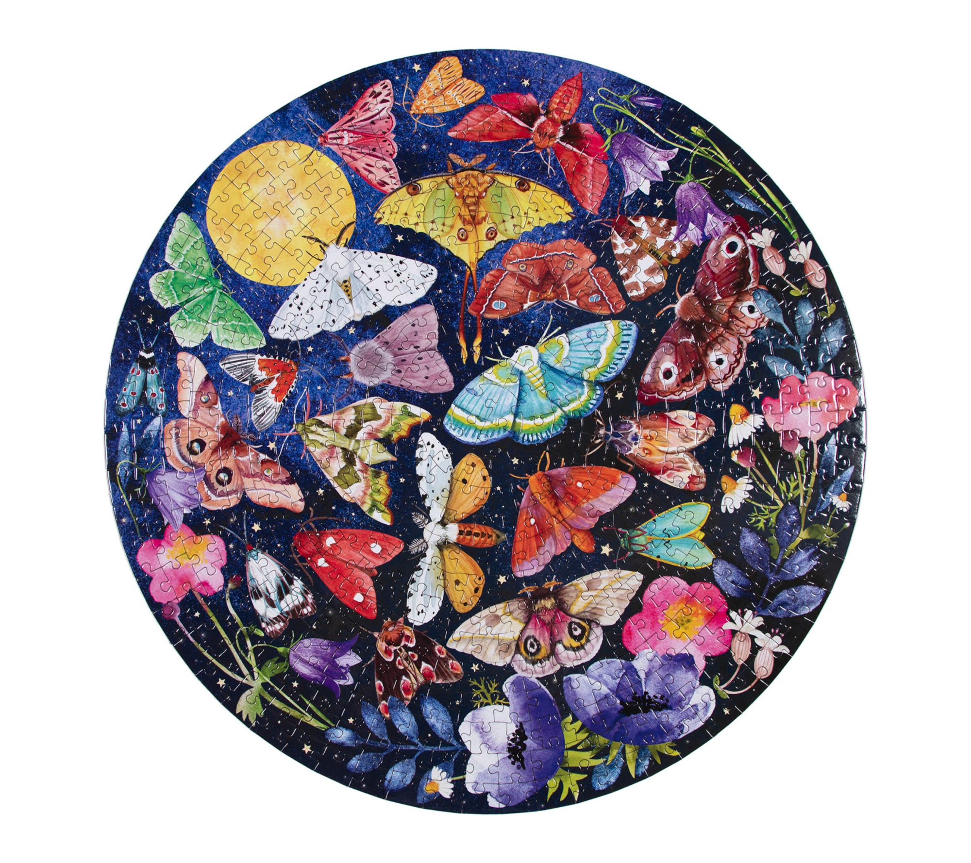 eeBoo Piece & Love Love Moths 500 Piece Round Jigsaw Puzzle