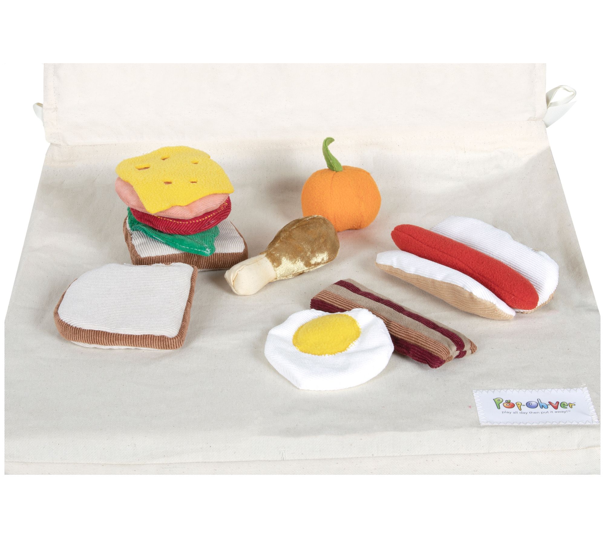 PopOhVer Plush Food Set Breakfast & Lunch