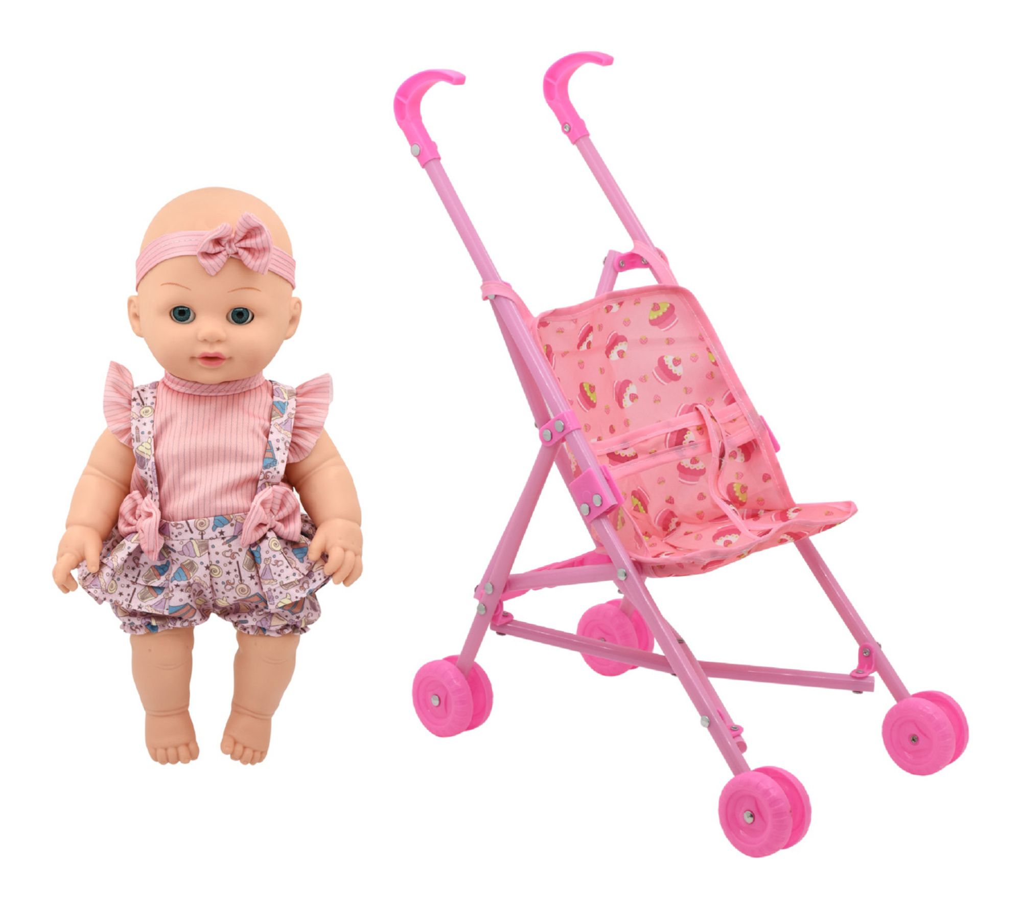 Little Darlings Out For A Stroll 12" Baby DollStroller