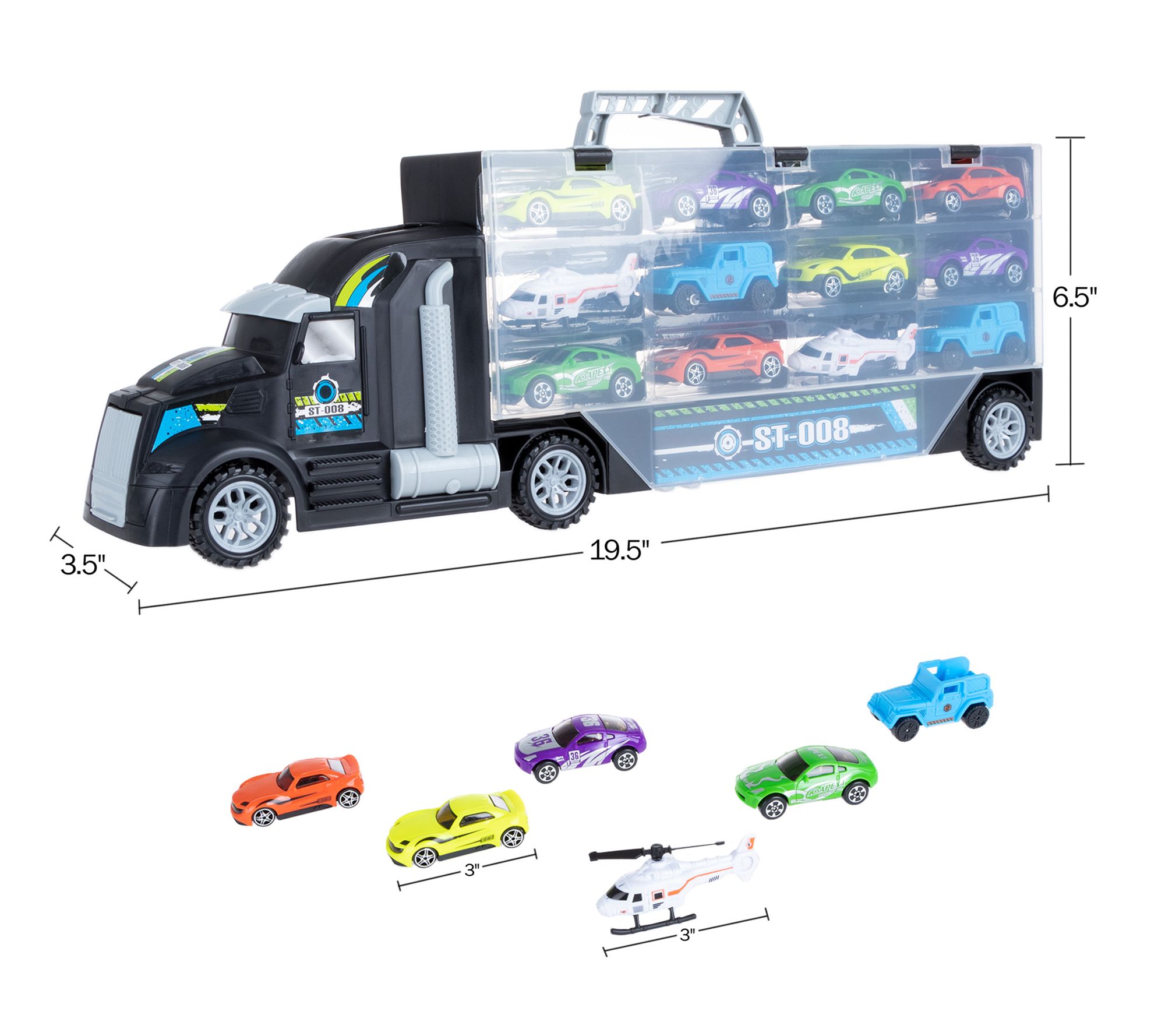 Hey Play Car Carrier Semi-Truck Toy