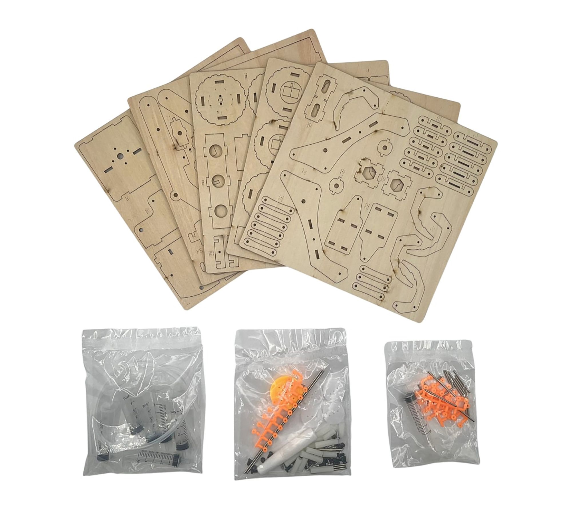 MODBOX DIY Hydraulic Bucket Loader, Wood Building Craft Kit