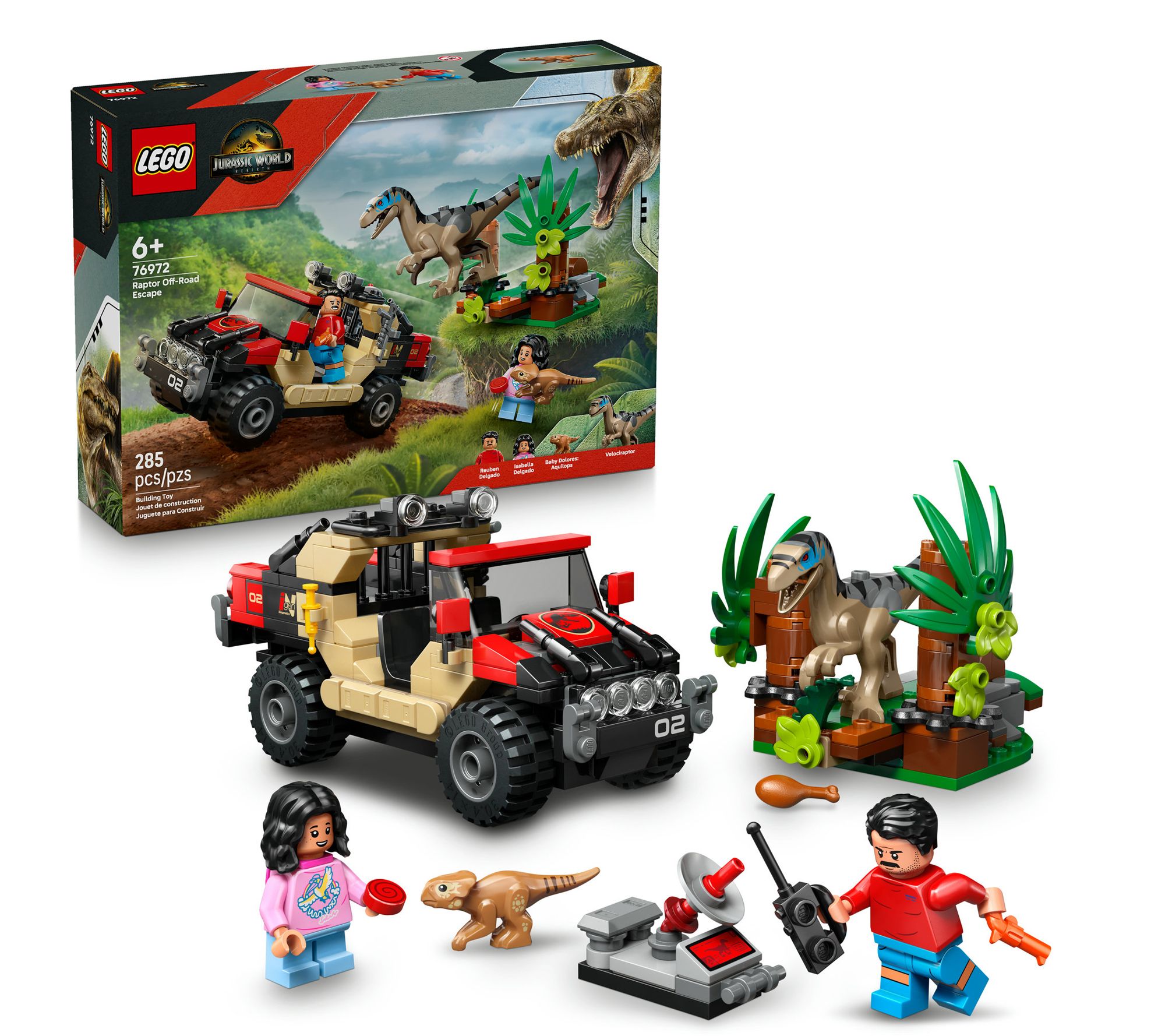 LEGO Jurassic World Raptor Off-Road Escape Velociraptor Toy Di