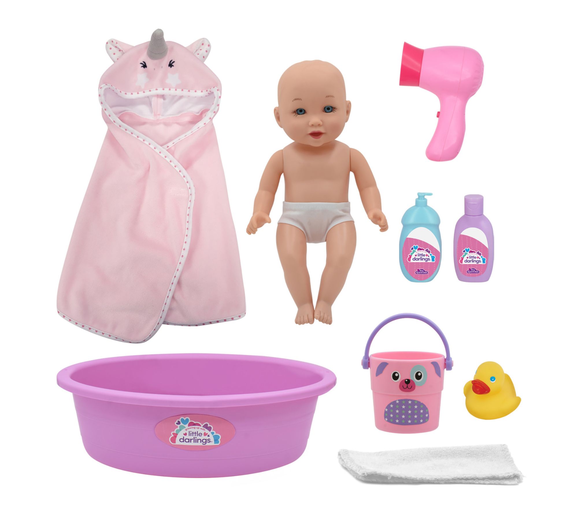 Little Darlings Wash N' Play 12" Baby Doll Set