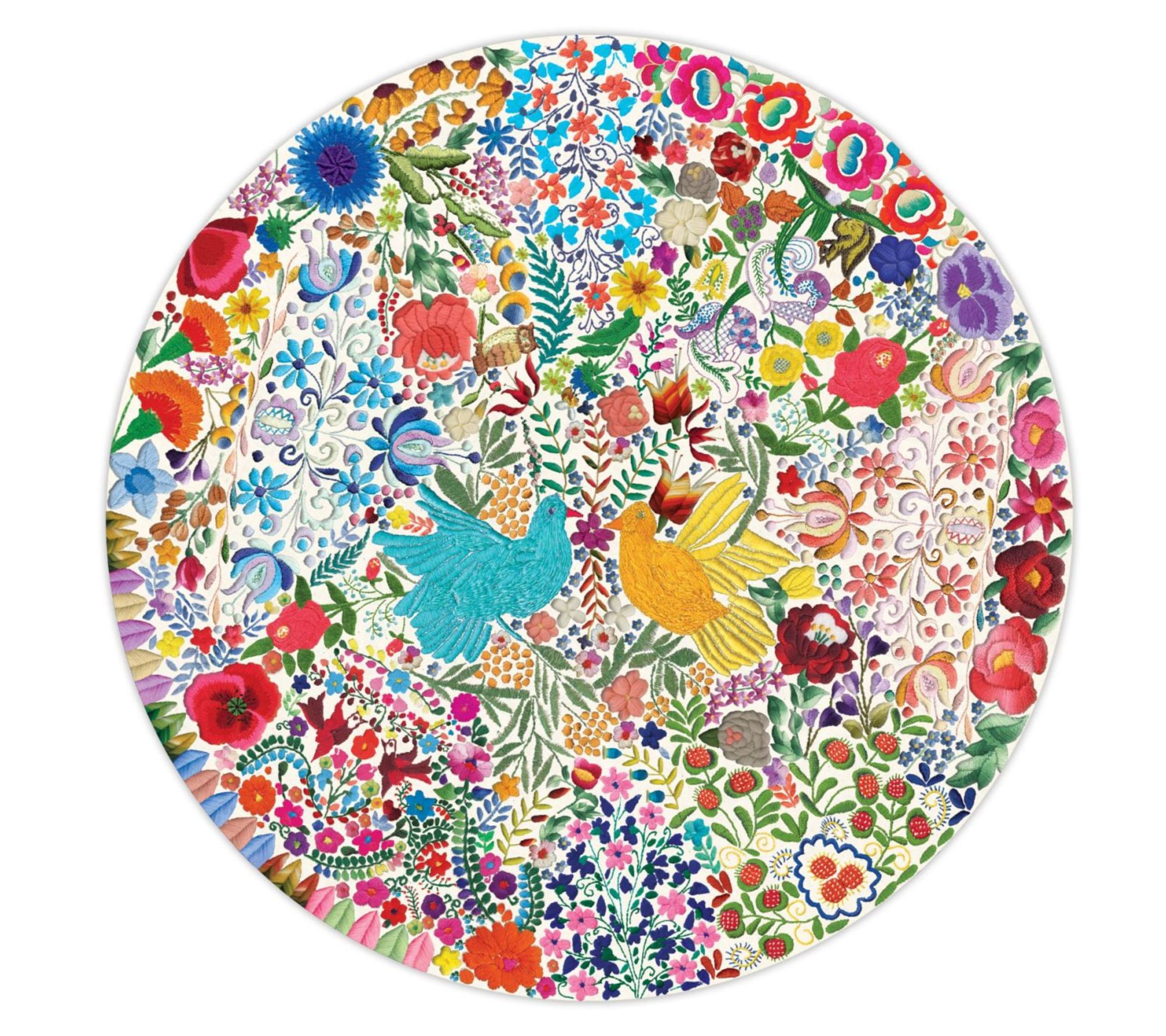 eeBoo Blue Bird Yellow Bird 500pc Round Puzzle