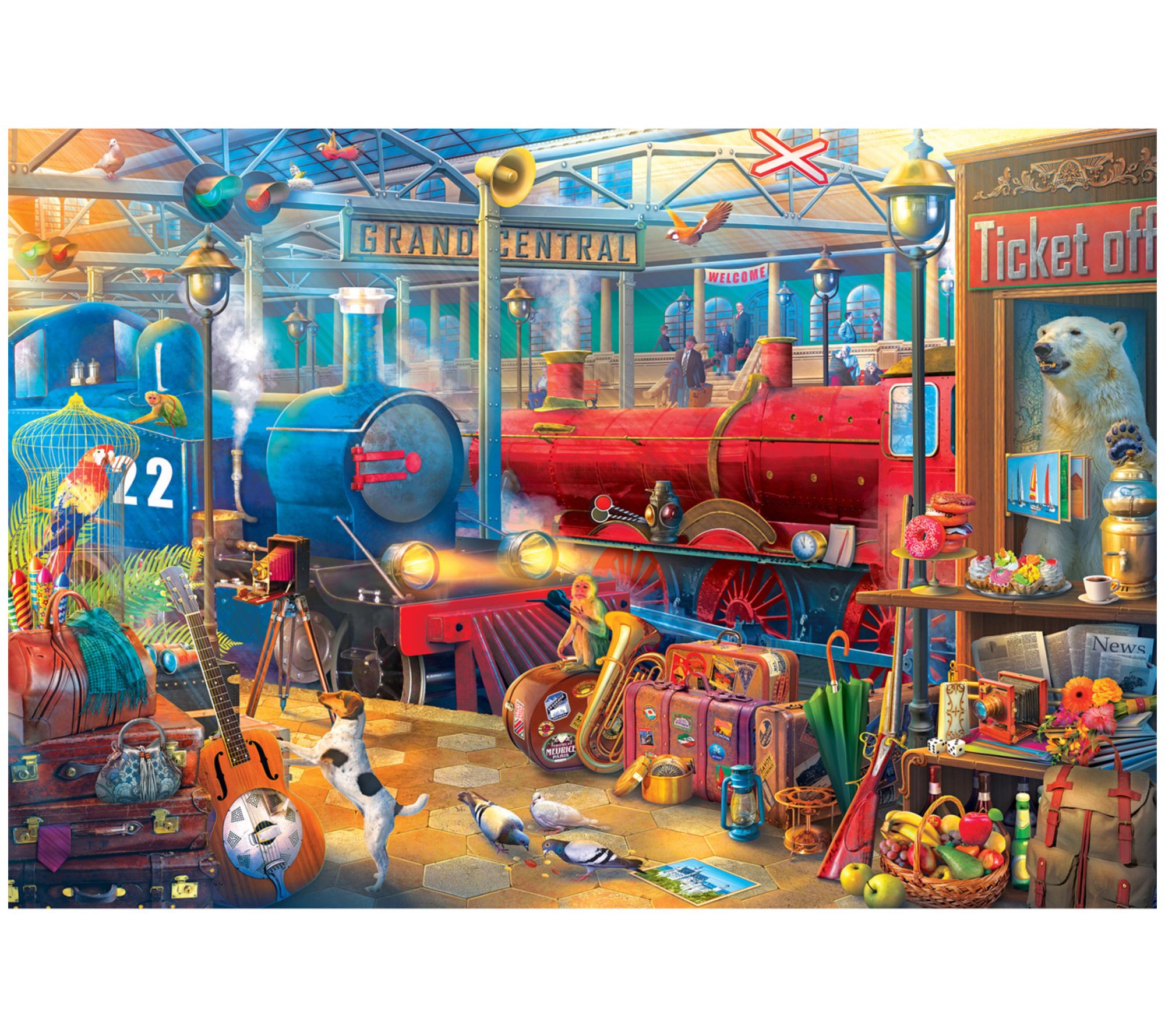 RoseArt Train S tation 2000 Pie ce Puzzle