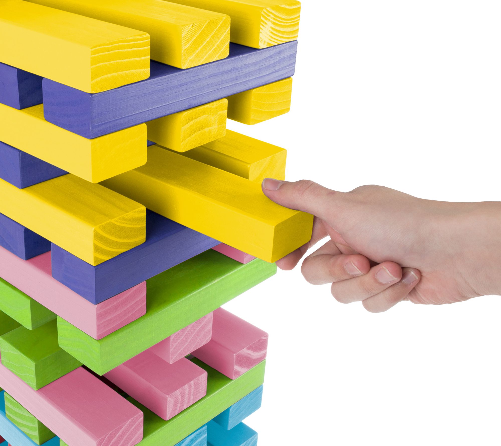 Hey! Play! Multicolor Giant Wooden Stacking Game with Dice