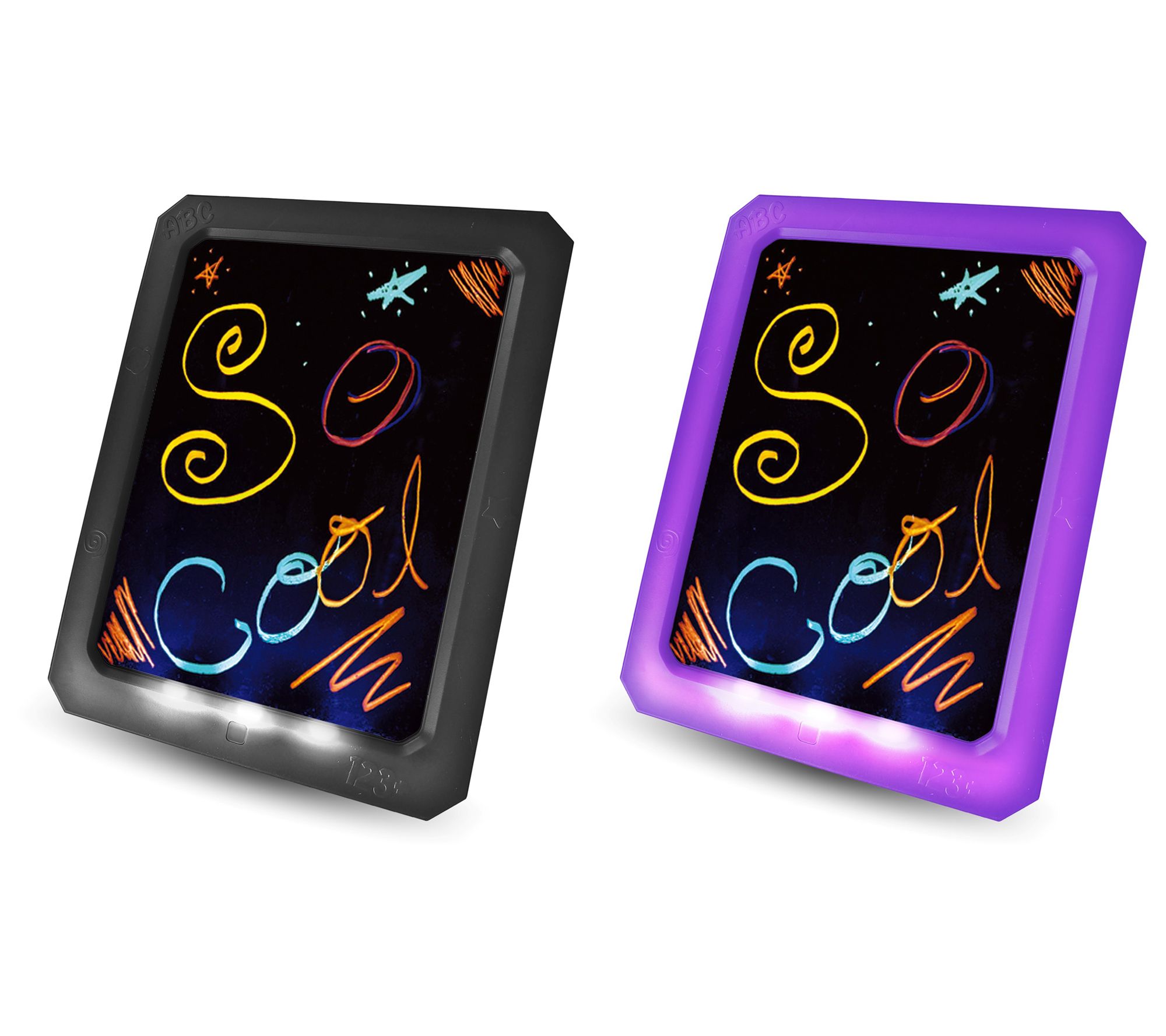 Set of 2 8" x 11" LED Glow Pads with Markers & Accessories