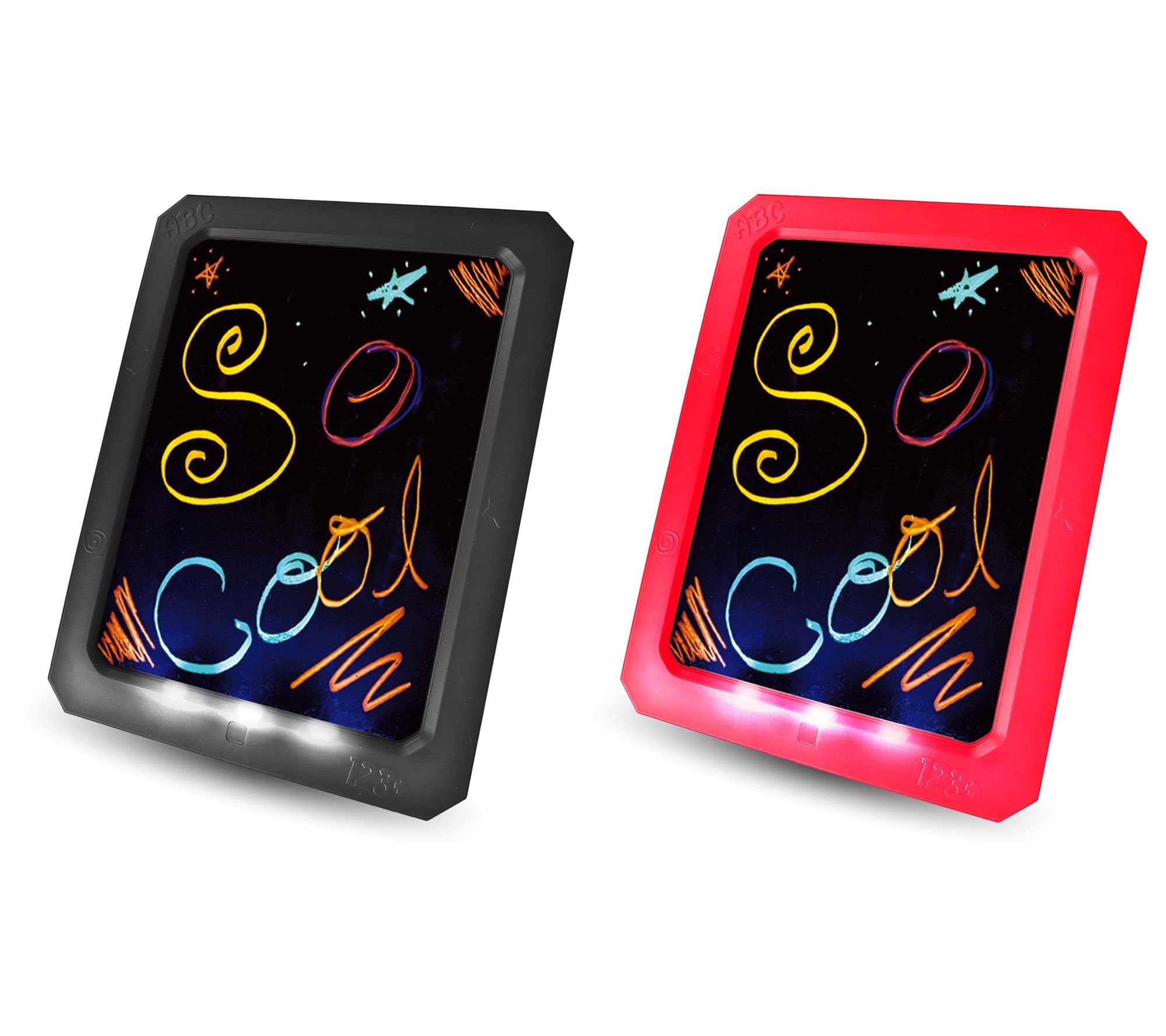 Set of 2 8" x 11" LED Glow Pads with Markers & Accessories