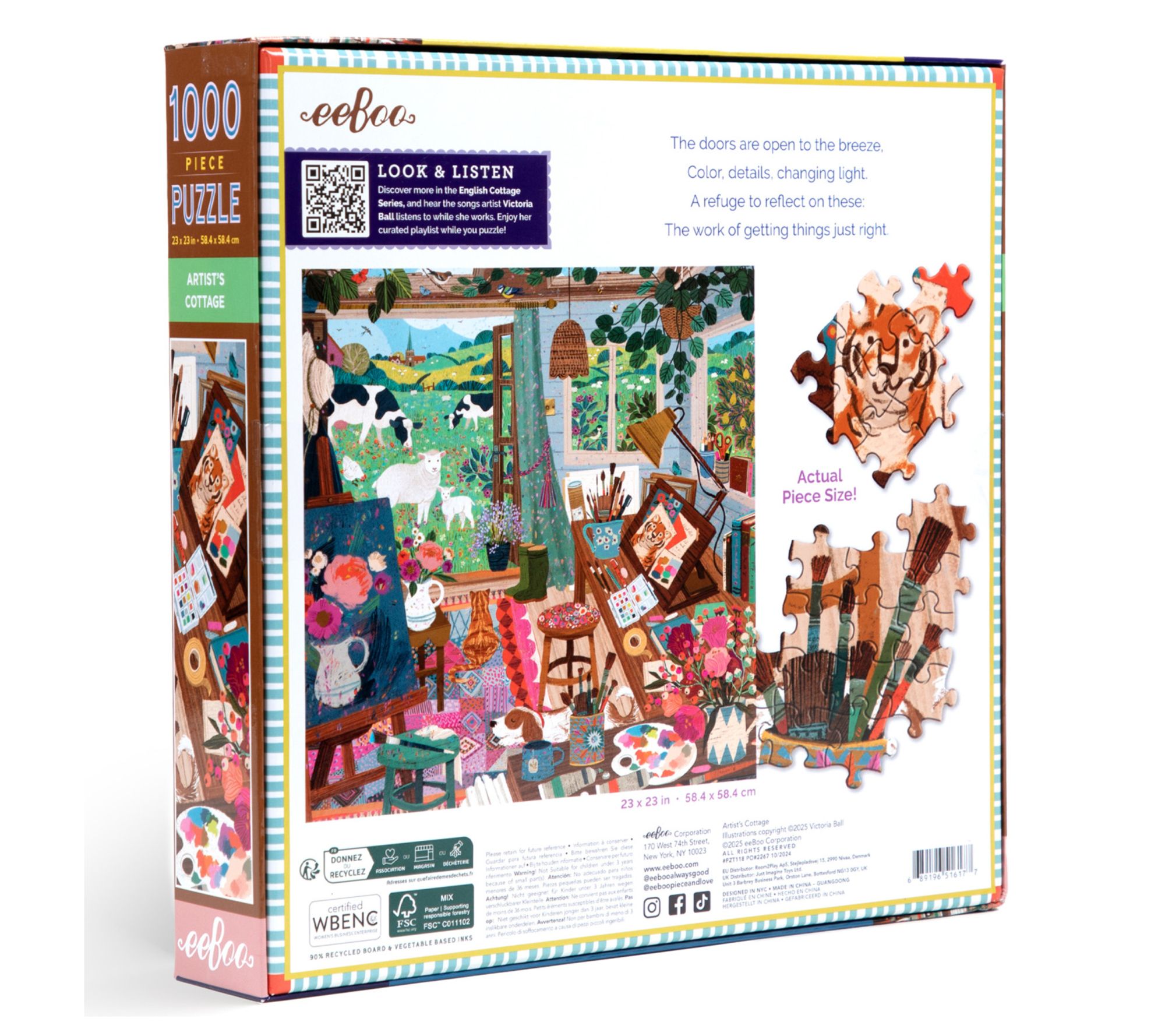 eeBoo Piece & Love Artist's Cottage 1000pc Jigs aw Puzzle | QVC