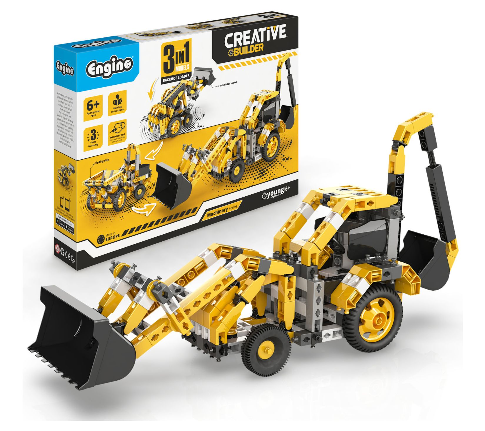 Engino: Creative Builder 3-In-1 Backhoe LoaderBrick Set