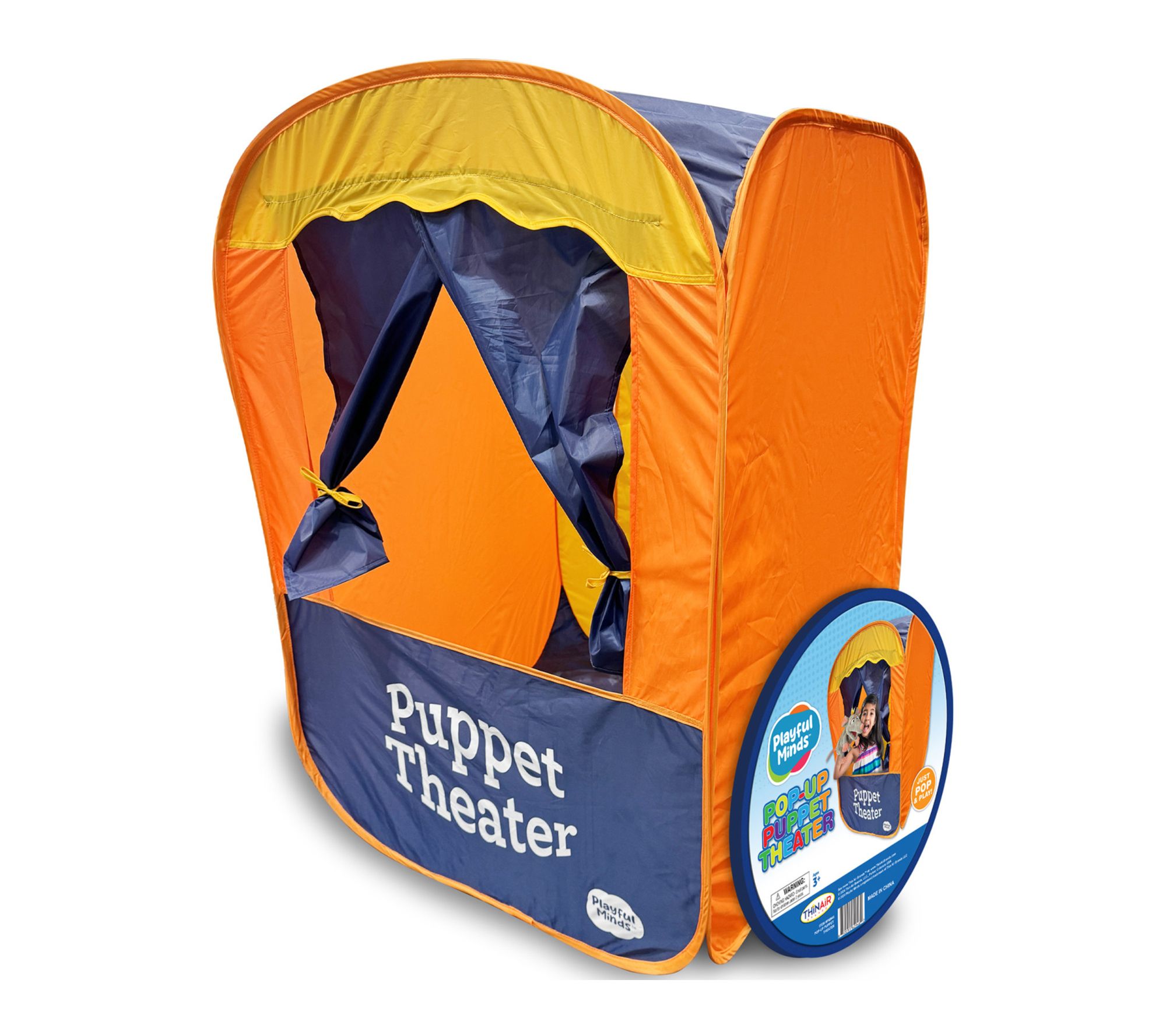 Playful Minds 41in Portable Toy Play Tent PopUpPuppet Theater