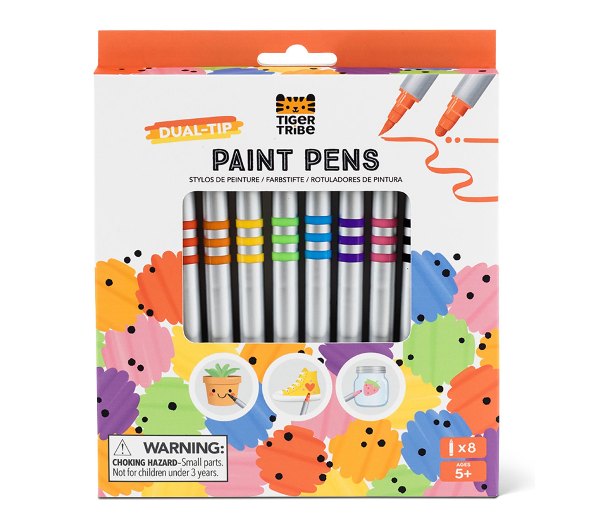Tiger Tribe Dual Tip Paint Pens 8 Vibrant Colors