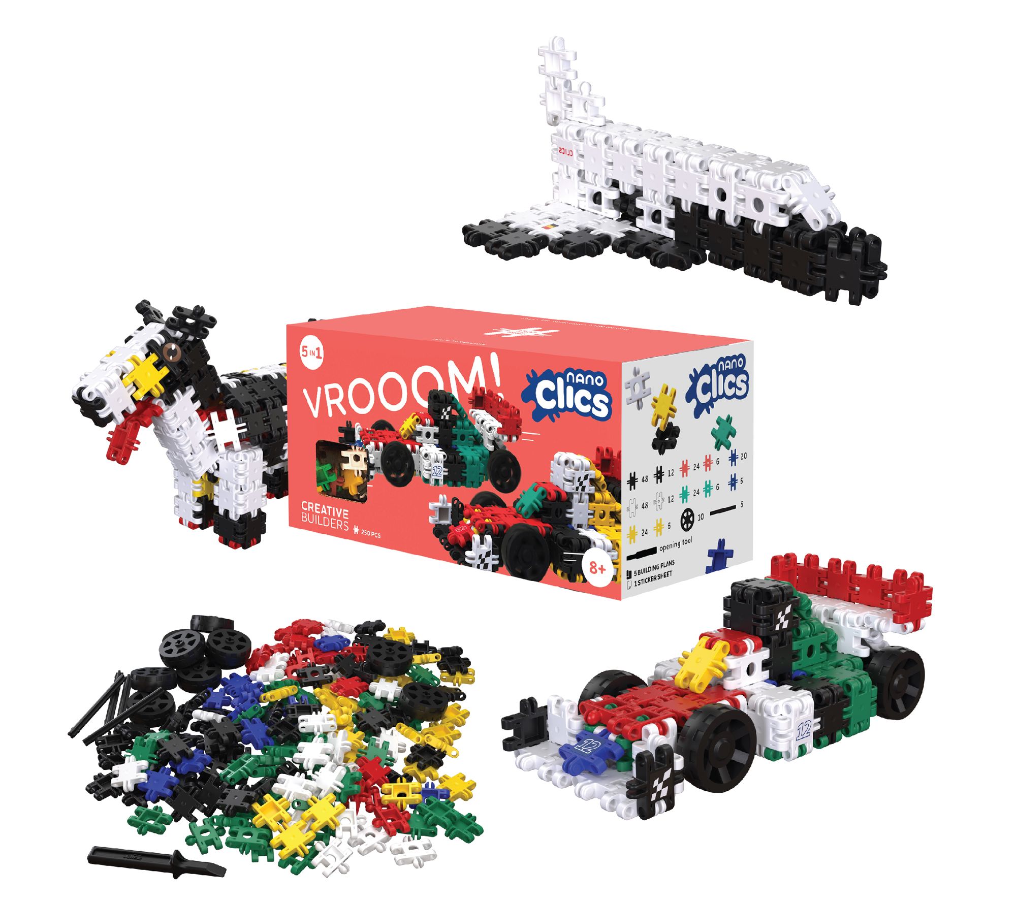 MukikiM Nano Clics Creative Vroom ConstructionToys 250pc