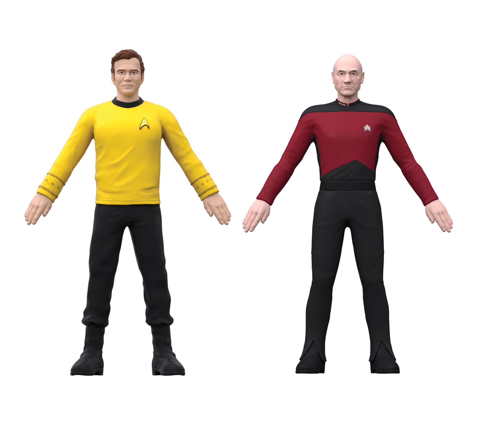 FleXfigs Captain Kirk and Captain Picard 2 Character Pack