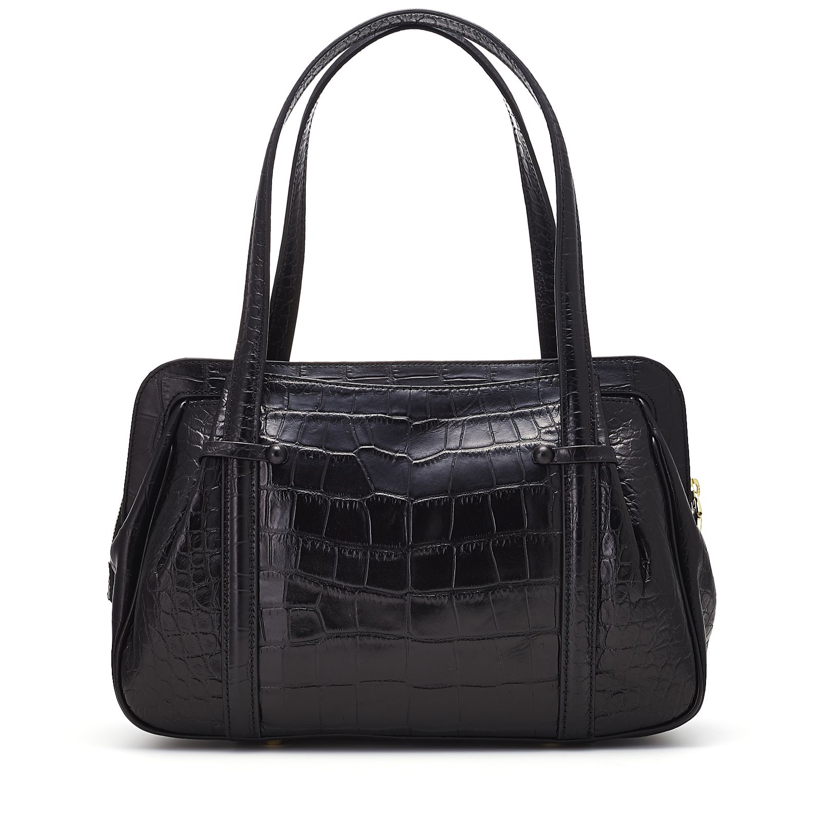 Lulu Guinness Embossed Croc Leather Medium Franka Bag - QVC UK