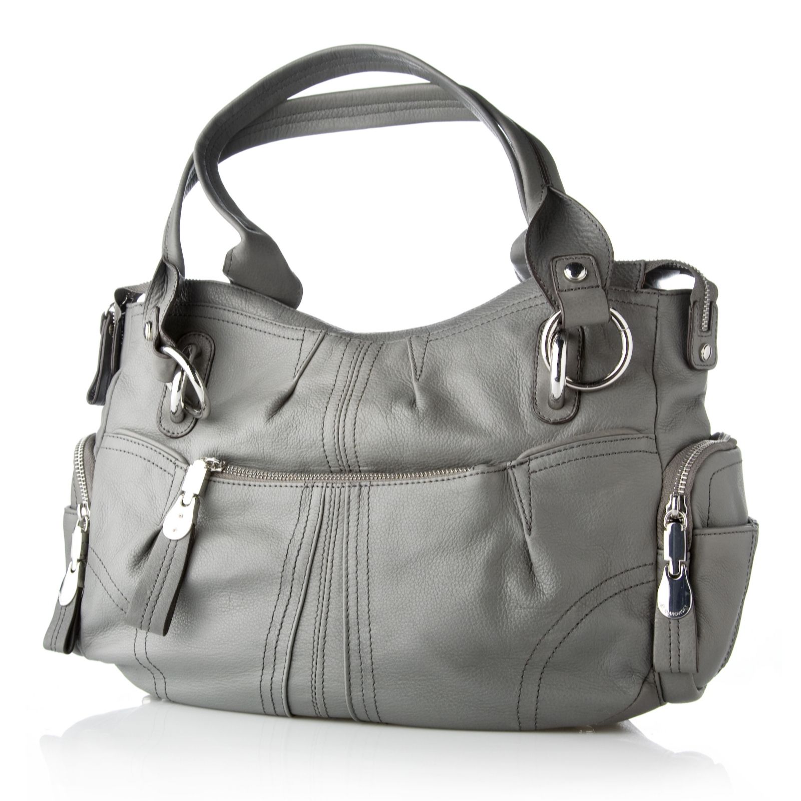 B Makowsky Glove Leather Tote Bag With Stitch Detail - QVC UK