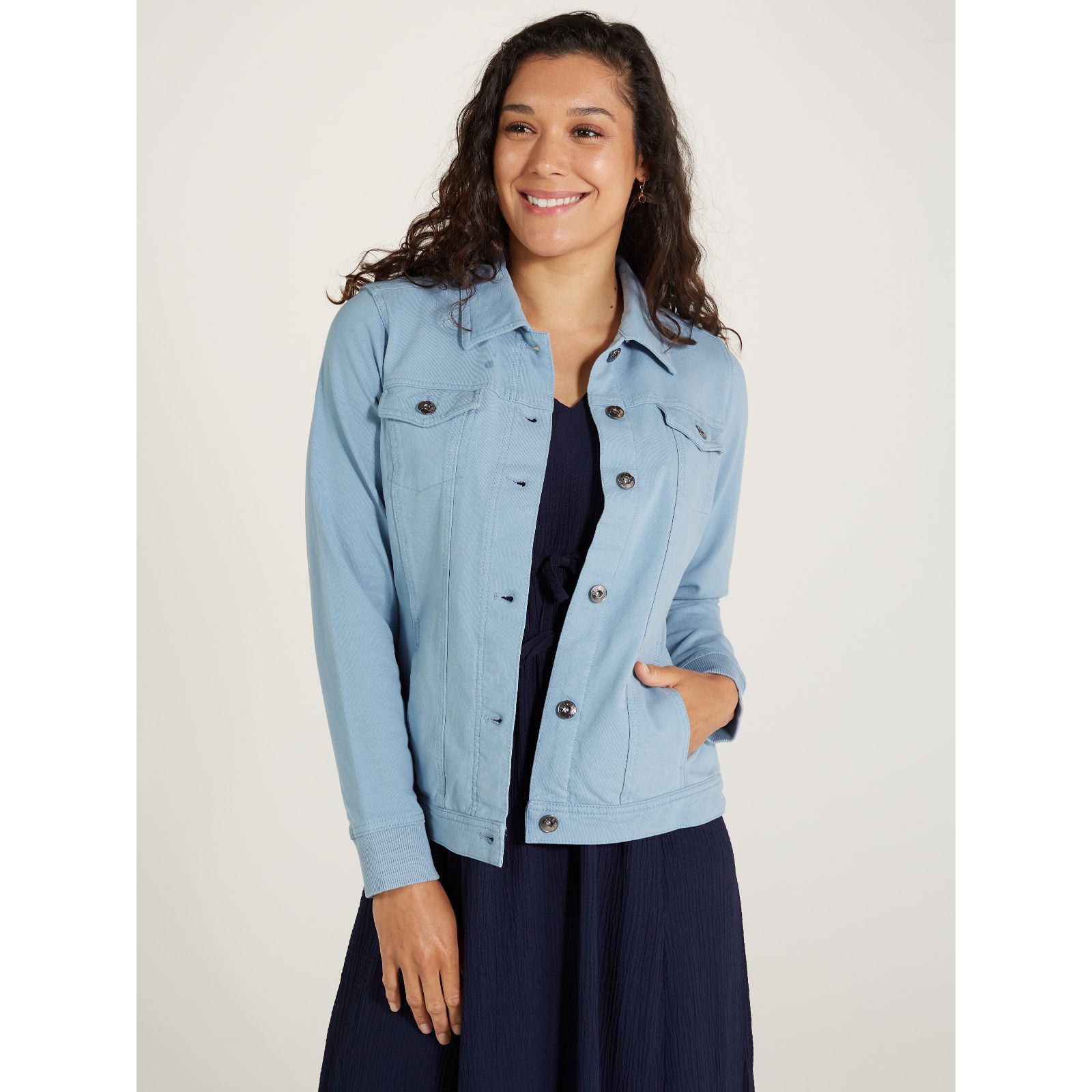 Denim & Co. Comfy Denim Style Jacket with Collar