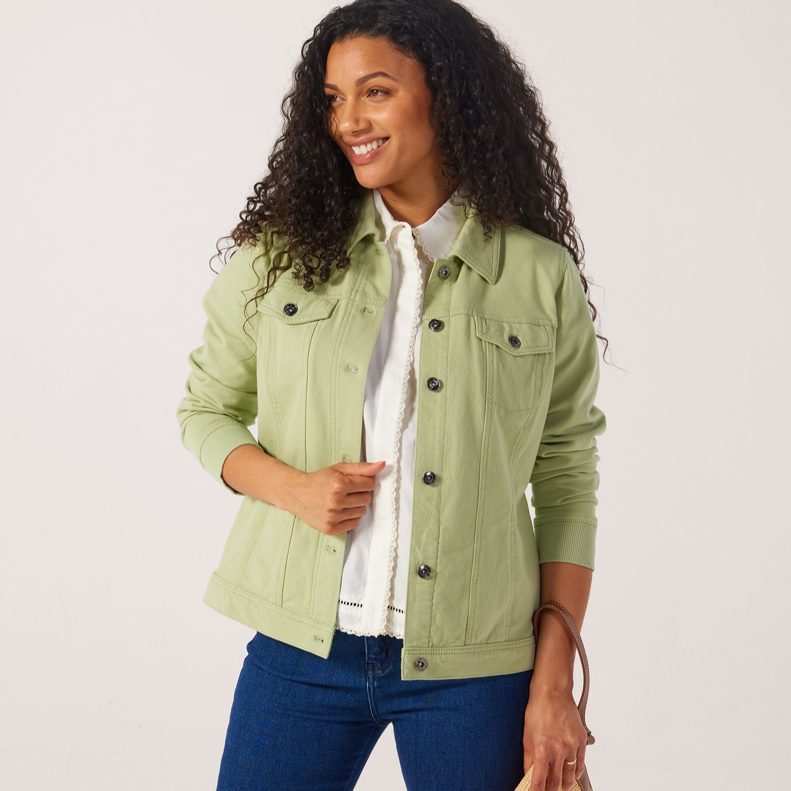 Denim & Co. Comfy Denim Style Jacket with Collar