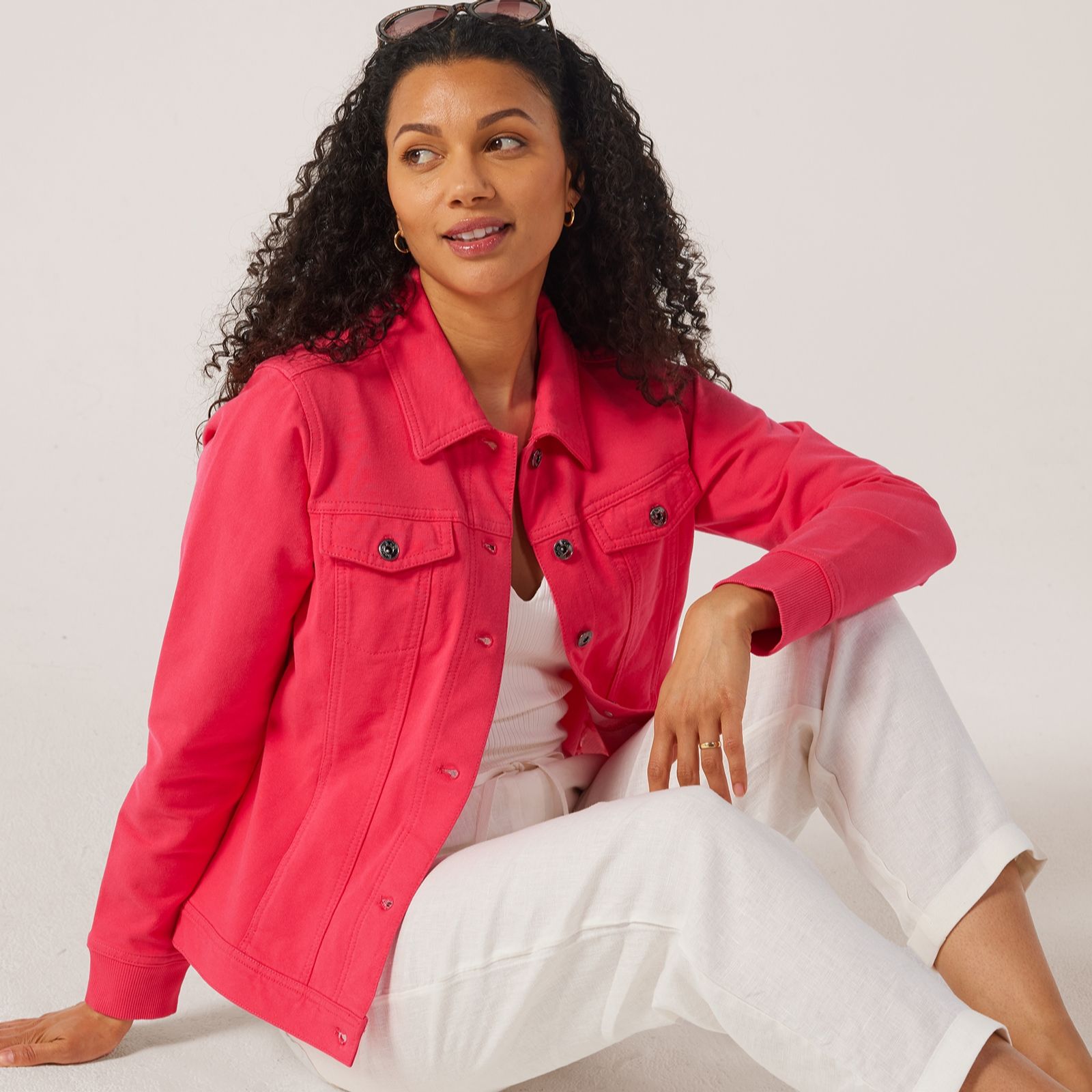 Denim & Co. Comfy Denim Style Jacket with Collar