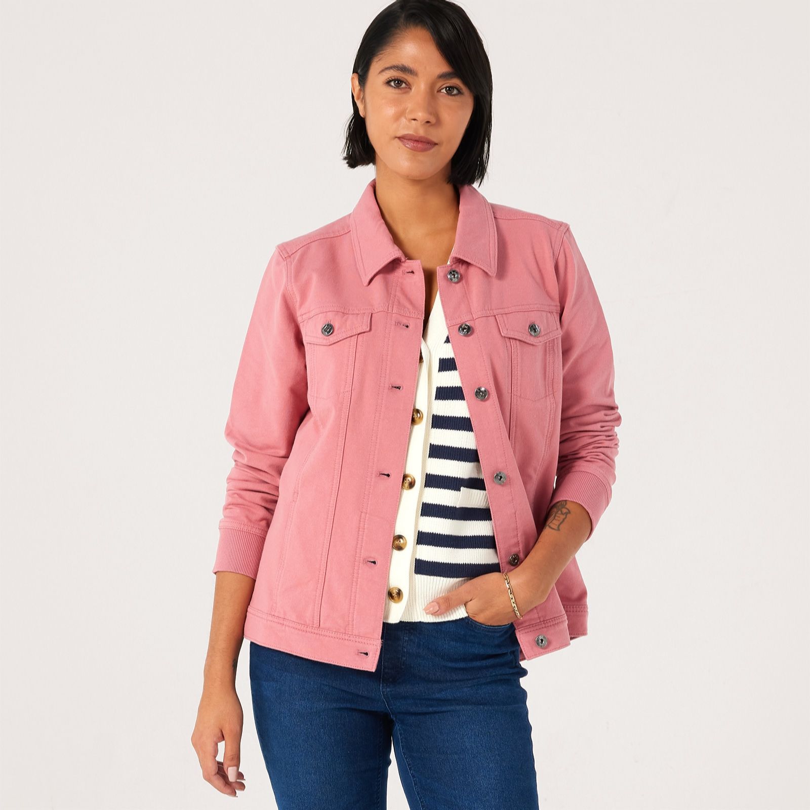 Denim & Co. Comfy Denim Style Jacket with Collar