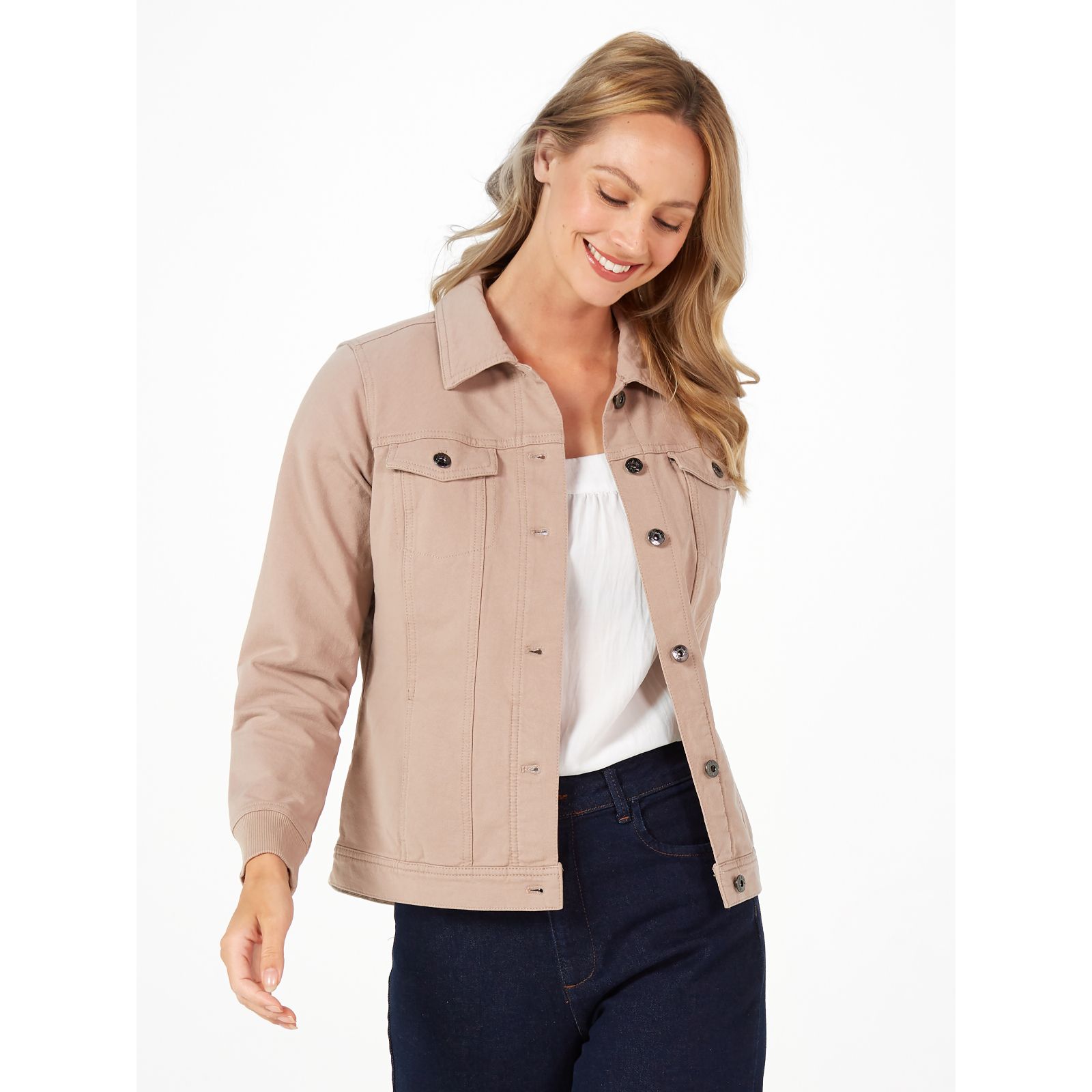 Denim & Co. Comfy Denim Style Jacket with Collar