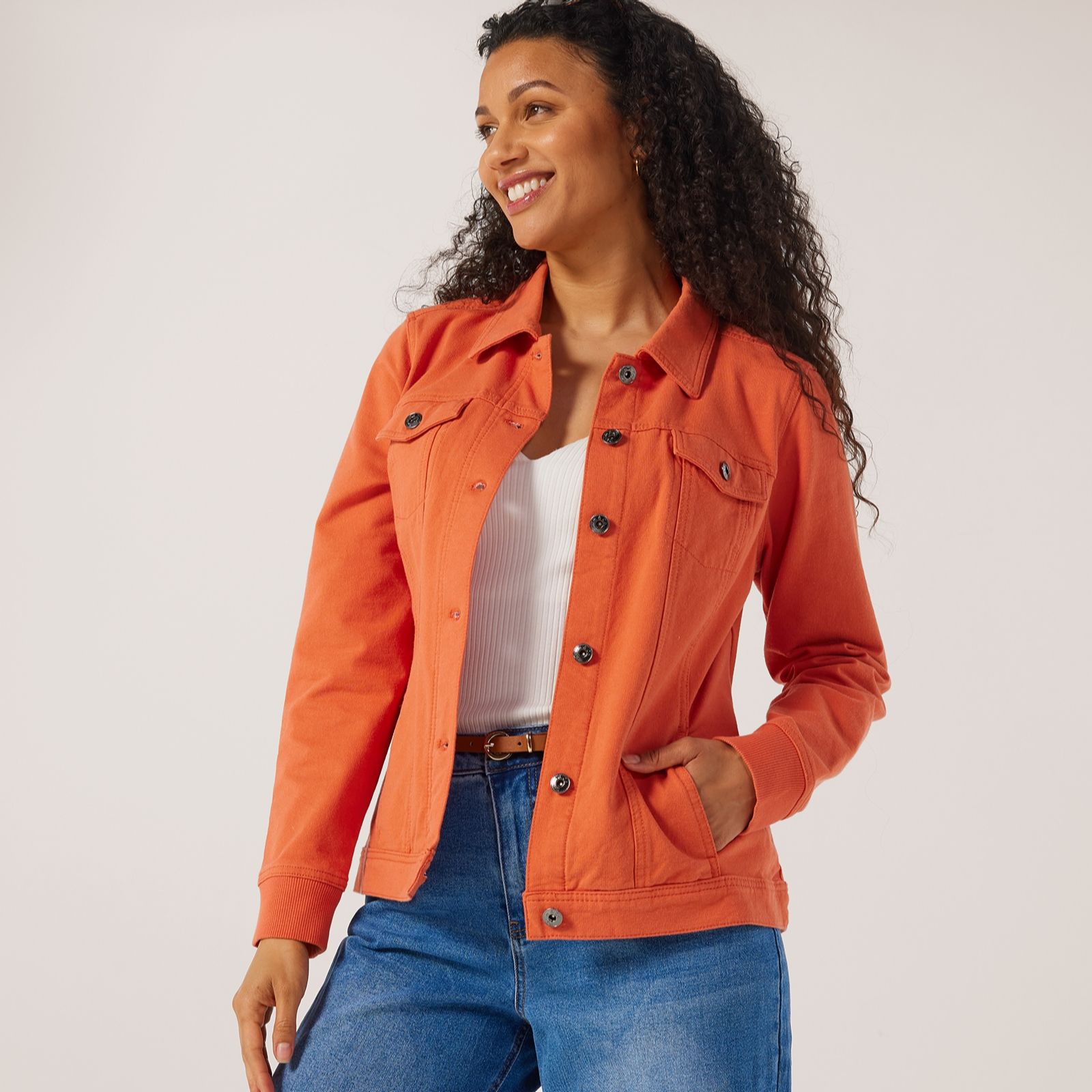 Denim & Co. Comfy Denim Style Jacket with Collar