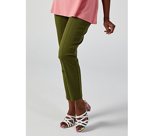 Isaac Mizrahi Live 24/7 Stretch Ankle Pull On Trousers Petite