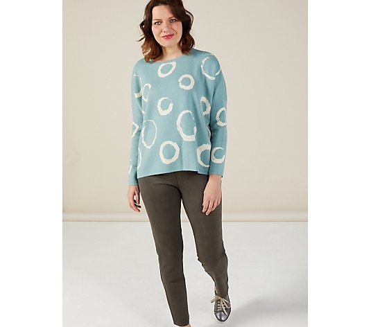 Wynnelayers Soft Yarn Circles Jaquard Relaxed Fit Sweater