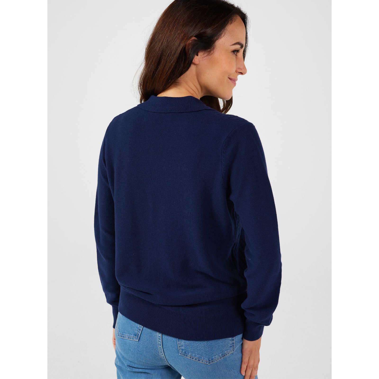 Ruth Langsford Cable Front Jumper with Collar - QVC UK