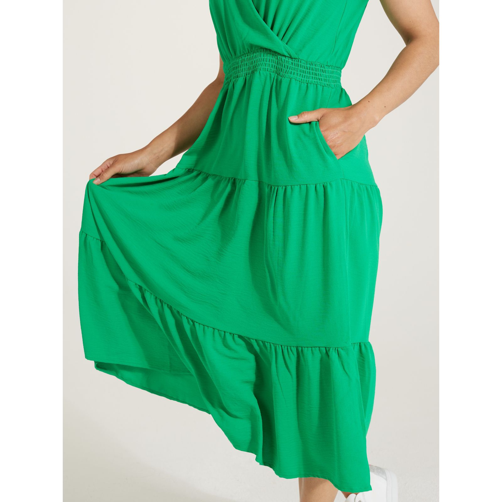 Nina Leonard Sleeveless Tiered Midi Dress - QVC UK