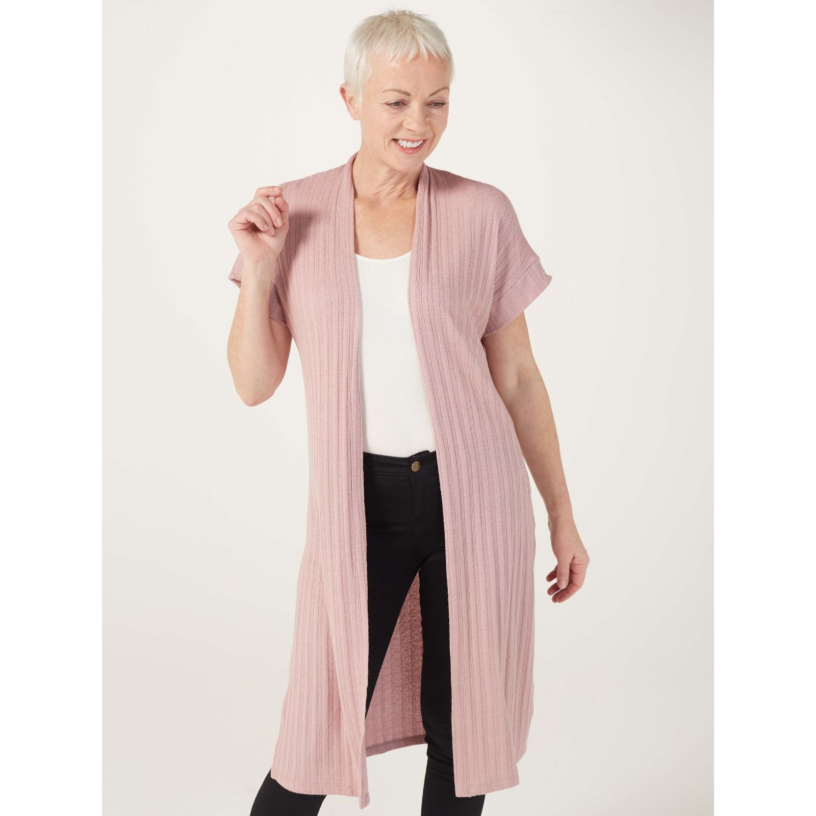 Short sleeve best sale long cardigan