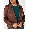 Kim & Co Shadow Pleather Button Front Moto Jacket, 4 of 7