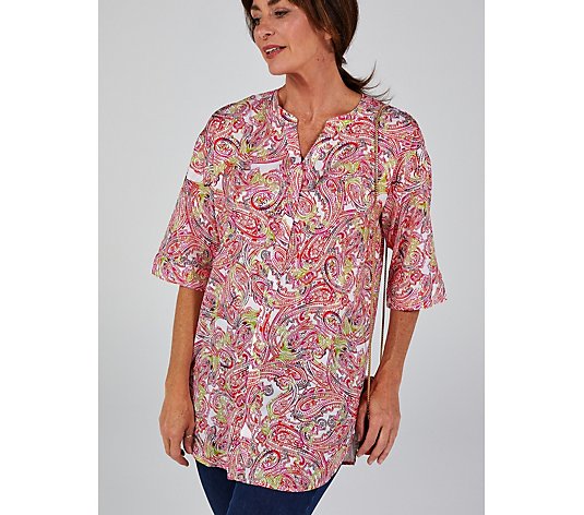 Outlet Ruth Langsford Printed Satin Nehru Blouse