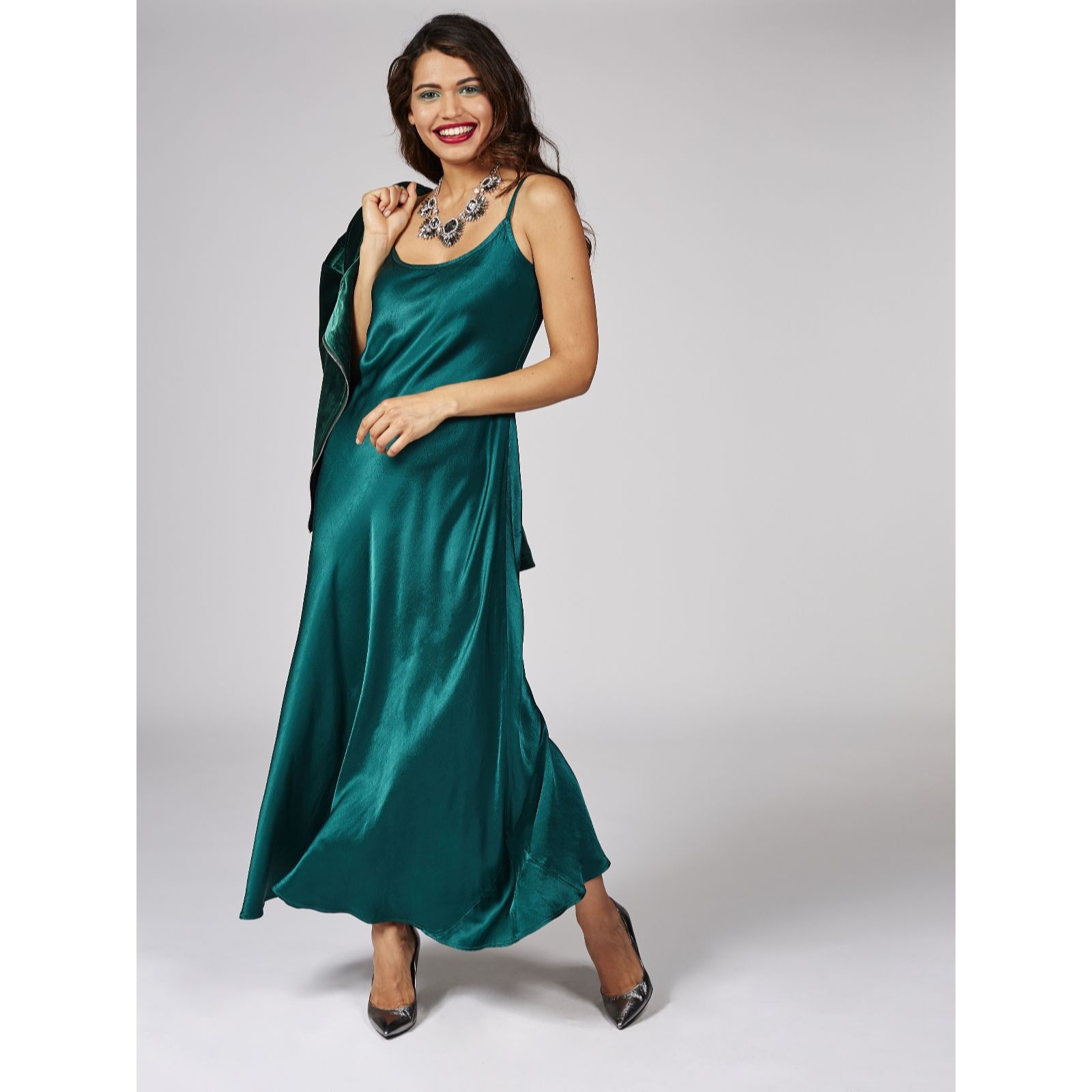 Outlet Ghost London Mel Satin Crepe Dress QVC UK