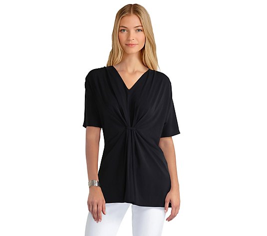 H Halston Gathered Front Top