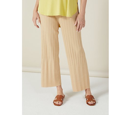 MarlaWynne Wide Leg Cropped Jersey Trousers