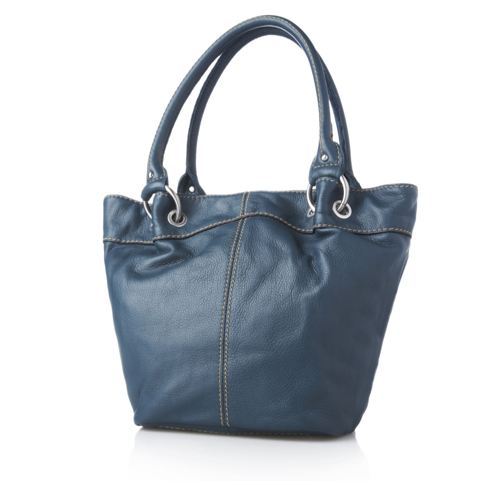 Tignanello Glove Leather Double Handle Tote Bag with Ring Detail - QVC UK
