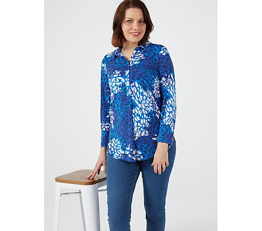 Ruth Langsford Long Sleeve Printed Button Front Jersey shirt tunic