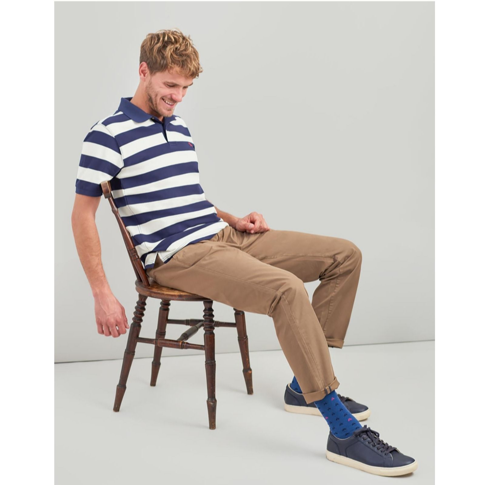 Joules Mens Filbert Striped Classic Polo QVC UK