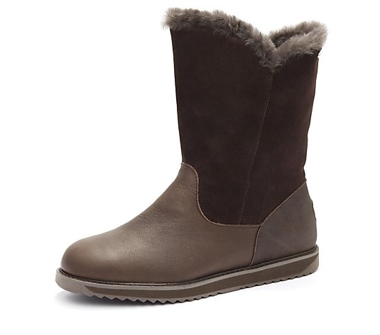 Outlet Emu All Weather Latrobe Leather & Suede Zip Mid Length Boot