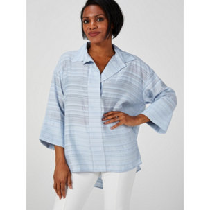 WynneLayers Dolman Sleeve Popover Stripe Shirt - 184209