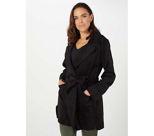 MarlaWynne Bonded Faux Suede Trench
