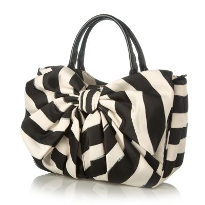 Lulu Guinness Handpainted Stripe Small Bow Wanda Bag QVC UK