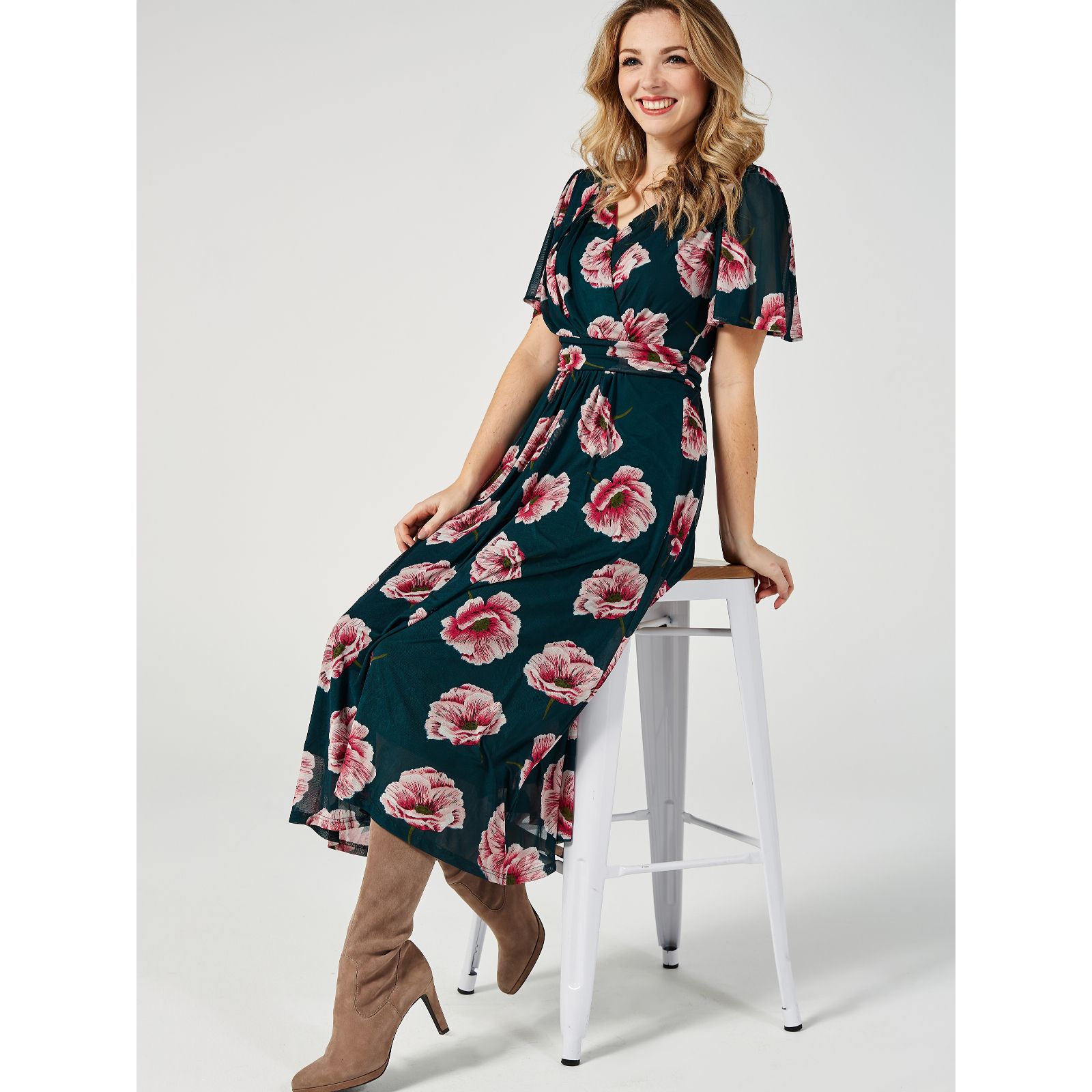 jolie moi bell sleeve dress